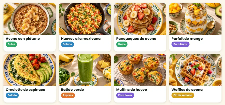 Algunas de las recetas de Adiós Pan